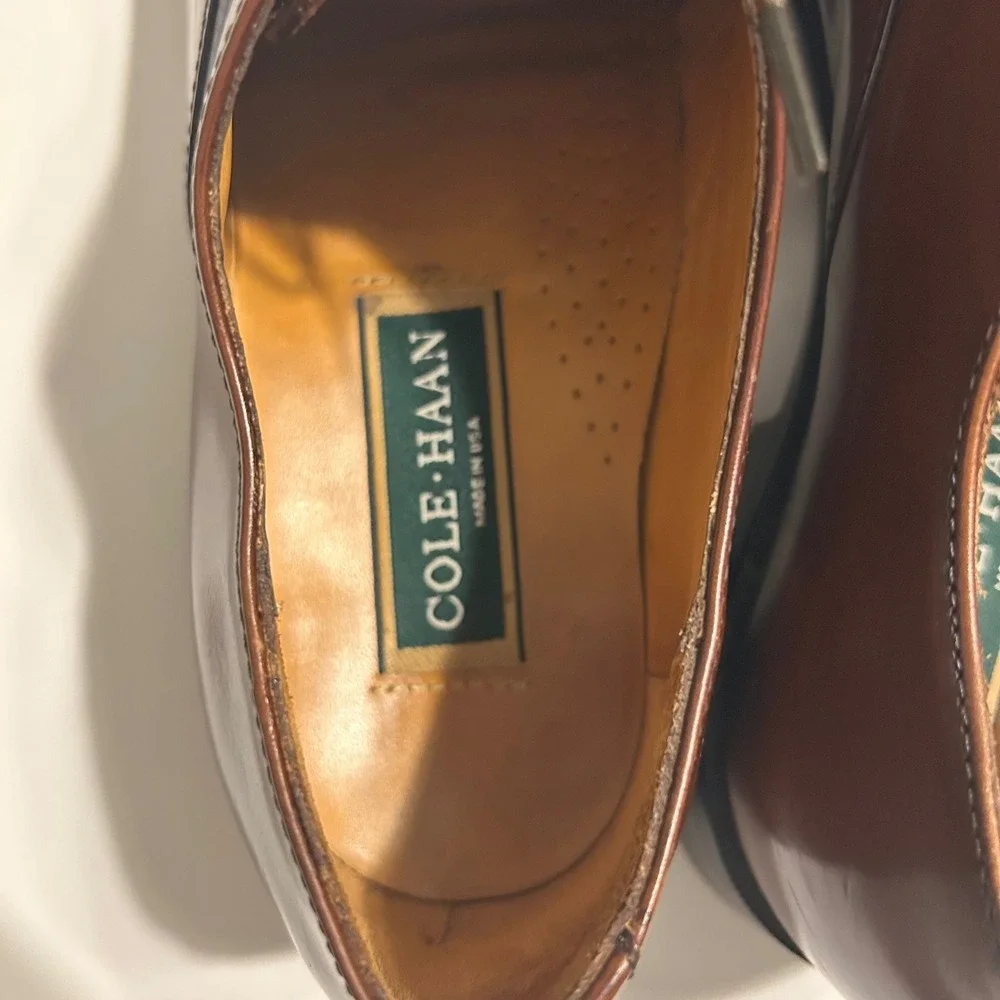 Vintage Cole Haan Oxford Shoes Mens 9.5 D Brown Leather Cap‎ Toe Made in USA